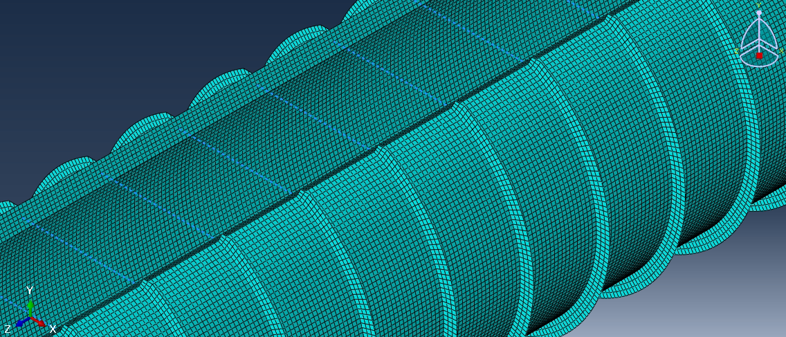 Finite element mesh of the Bottom Steam Distribution Manifold